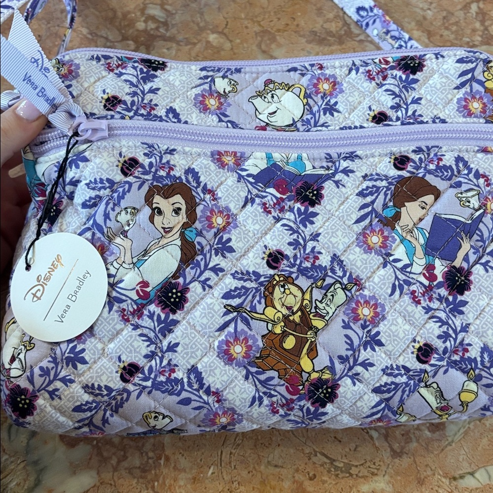 Beauty And The Beast Triple Compartment Crossbody Bag By Vera Bradley NWT - Picture 2 of 5